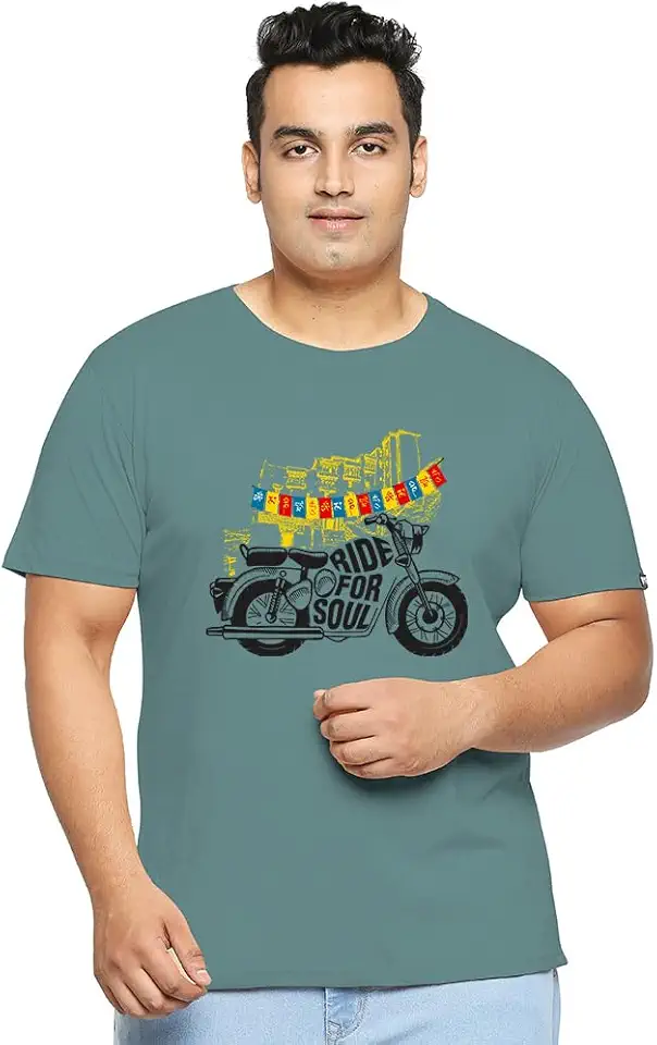 Wear Your Opinion Men's S to 5XL Premium Combed Cotton Printed Half Sleeve T-Shirt (Design : Ride for Soul)