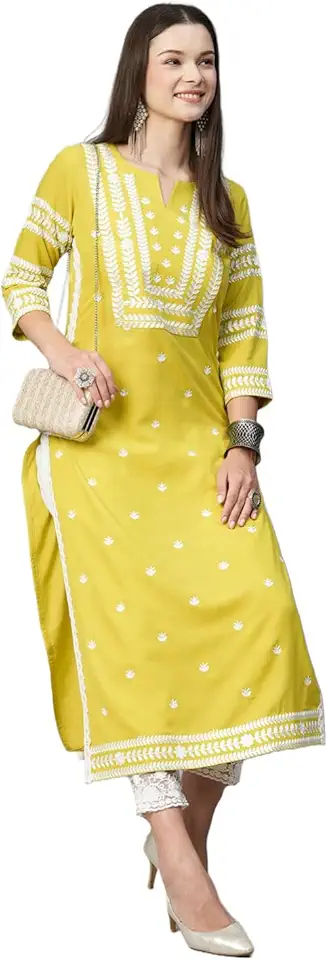 ANNI Designer Women's Cotton Blend Regular Fit Casual Kurta