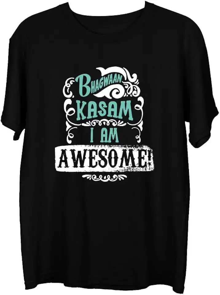 Wear Your Opinion Men's S to 5XL Premium Combed Cotton Printed Half Sleeve T-Shirt (Design : Bhagwan Kasam)