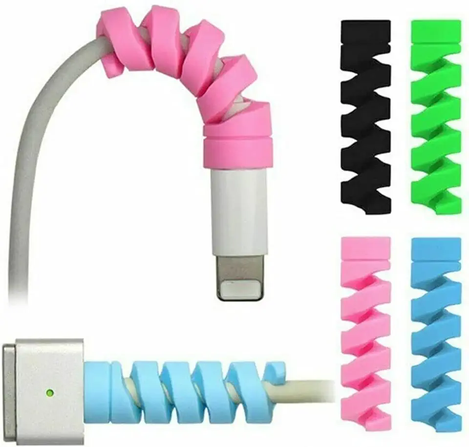 STRIFF 10 Pieces Highly Flexible Silicone cable protectors, charger cable protector, charger protector, wire protector, ca...