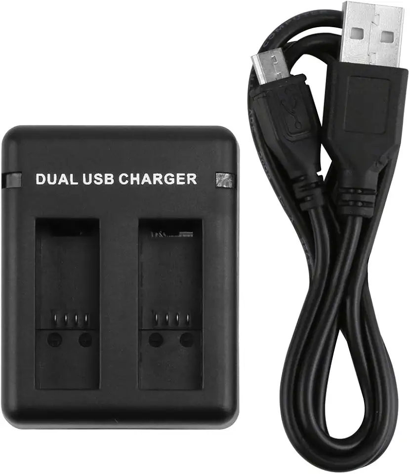 Yantralay Dual Battery Charger for Hero 8/7/6/5 Camera - USB Cable Included - Fast Charging Dock for Action Camera Batteri...