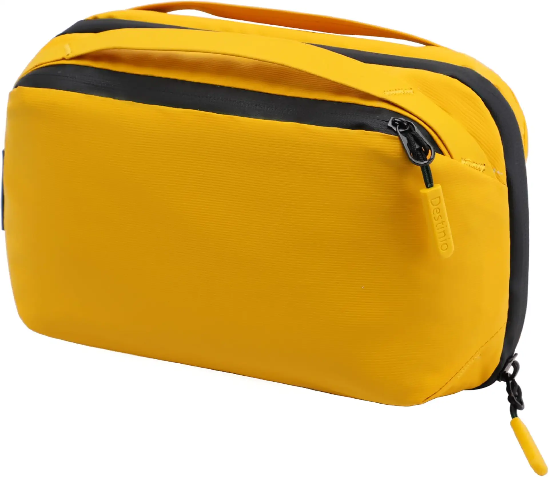 Destinio Electronic Gadget Organizer Bag - Waterproof Padded Tech Pouch for USB Cable, Travel Adapter, Laptop Mobile Charger, Power Bank, Ear Phones,Hard Disk, Digital Accessories Organiser (Yellow)