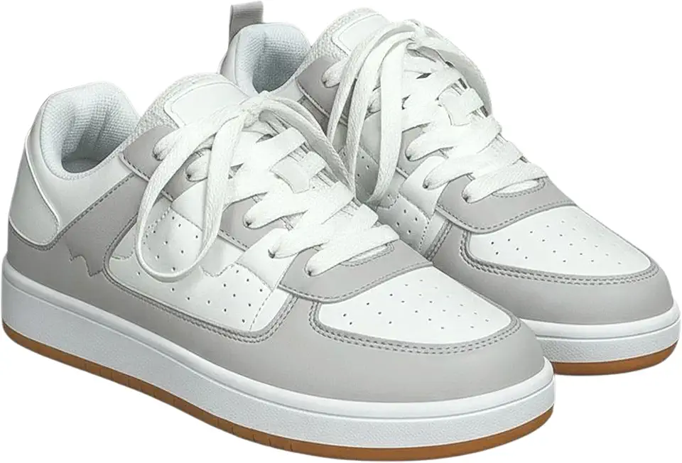 layasa Men’s Round Toe Colorblock Lace-Up Casual Sneakers